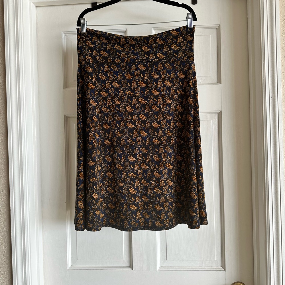 Lularoe Azure Women's A-line Knee Length Floral Skirt - L Size